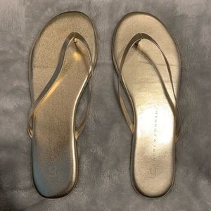 Gold Lauren Conrad flip flops